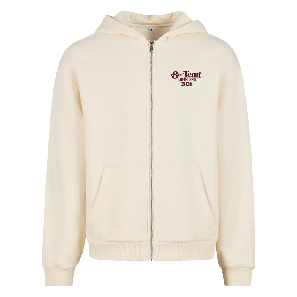 8er Team Zip-Hoodie oversize White Sand Unisex