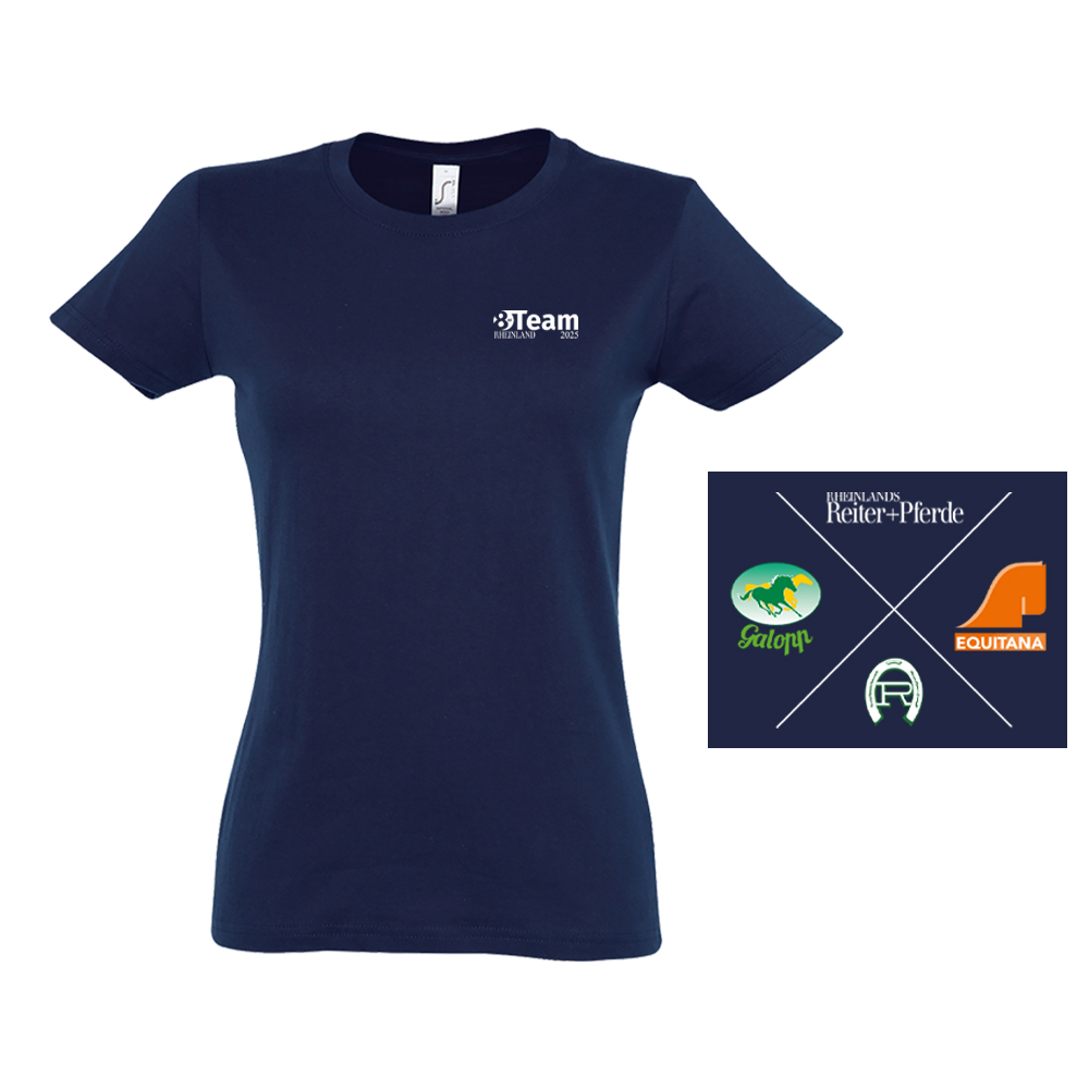 8er Team Sponsoren T-Shirt Damen navy Druck