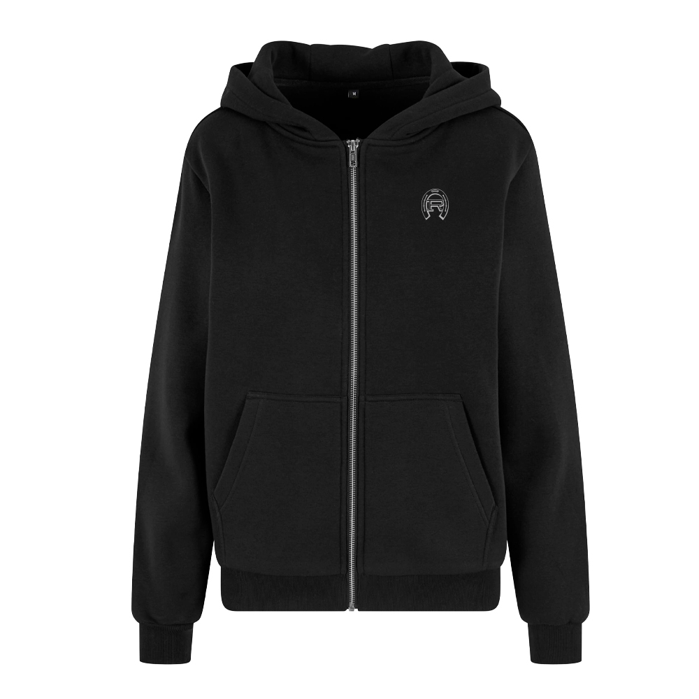 Zip-Hoodie oversized schwarz